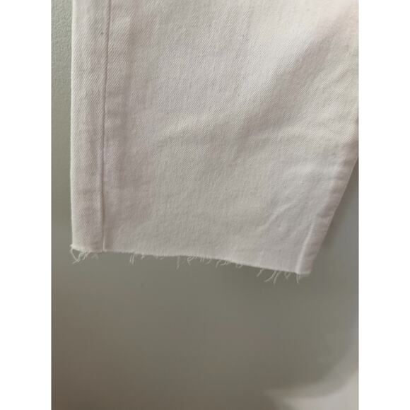 Veronica Beard White Carly Kick Flare High Rise Jeans Raw Hem Stretch Size 27 - Picture 12 of 13